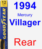 Rear Wiper Blade for 1994 Mercury Villager - Premium