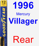 Rear Wiper Blade for 1996 Mercury Villager - Premium