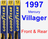 Front & Rear Wiper Blade Pack for 1997 Mercury Villager - Premium