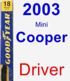 Driver Wiper Blade for 2003 Mini Cooper - Premium