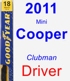 Driver Wiper Blade for 2011 Mini Cooper - Premium