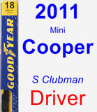 Driver Wiper Blade for 2011 Mini Cooper - Premium