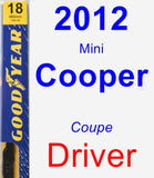 Driver Wiper Blade for 2012 Mini Cooper - Premium