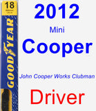 Driver Wiper Blade for 2012 Mini Cooper - Premium