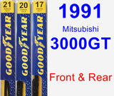 Front & Rear Wiper Blade Pack for 1991 Mitsubishi 3000GT - Premium