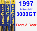 Front & Rear Wiper Blade Pack for 1997 Mitsubishi 3000GT - Premium