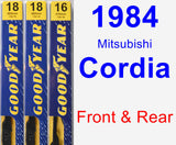 Front & Rear Wiper Blade Pack for 1984 Mitsubishi Cordia - Premium