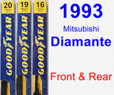 Front & Rear Wiper Blade Pack for 1993 Mitsubishi Diamante - Premium