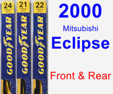 Front & Rear Wiper Blade Pack for 2000 Mitsubishi Eclipse - Premium