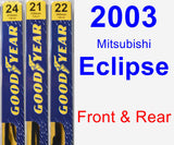 Front & Rear Wiper Blade Pack for 2003 Mitsubishi Eclipse - Premium