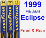 Front & Rear Wiper Blade Pack for 1999 Mitsubishi Eclipse - Premium