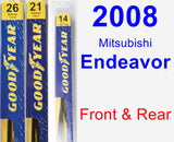 Front & Rear Wiper Blade Pack for 2008 Mitsubishi Endeavor - Premium