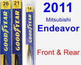 Front & Rear Wiper Blade Pack for 2011 Mitsubishi Endeavor - Premium