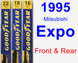 Front & Rear Wiper Blade Pack for 1995 Mitsubishi Expo - Premium