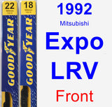 Front Wiper Blade Pack for 1992 Mitsubishi Expo LRV - Premium