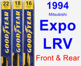 Front & Rear Wiper Blade Pack for 1994 Mitsubishi Expo LRV - Premium