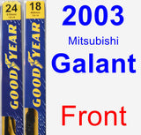 Front Wiper Blade Pack for 2003 Mitsubishi Galant - Premium