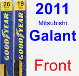 Front Wiper Blade Pack for 2011 Mitsubishi Galant - Premium