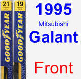 Front Wiper Blade Pack for 1995 Mitsubishi Galant - Premium