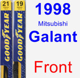 Front Wiper Blade Pack for 1998 Mitsubishi Galant - Premium