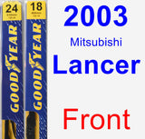 Front Wiper Blade Pack for 2003 Mitsubishi Lancer - Premium