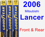 Front & Rear Wiper Blade Pack for 2006 Mitsubishi Lancer - Premium