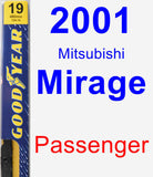 Passenger Wiper Blade for 2001 Mitsubishi Mirage - Premium