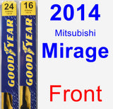 Front Wiper Blade Pack for 2014 Mitsubishi Mirage - Premium