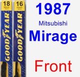 Front Wiper Blade Pack for 1987 Mitsubishi Mirage - Premium