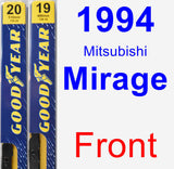 Front Wiper Blade Pack for 1994 Mitsubishi Mirage - Premium