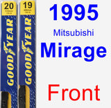 Front Wiper Blade Pack for 1995 Mitsubishi Mirage - Premium