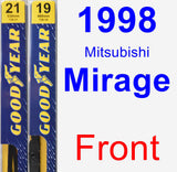 Front Wiper Blade Pack for 1998 Mitsubishi Mirage - Premium