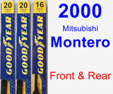 Front & Rear Wiper Blade Pack for 2000 Mitsubishi Montero - Premium