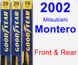 Front & Rear Wiper Blade Pack for 2002 Mitsubishi Montero - Premium