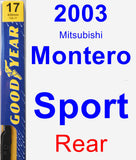 Rear Wiper Blade for 2003 Mitsubishi Montero Sport - Premium