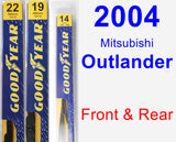 Front & Rear Wiper Blade Pack for 2004 Mitsubishi Outlander - Premium