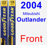 Front Wiper Blade Pack for 2004 Mitsubishi Outlander - Premium