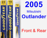 Front & Rear Wiper Blade Pack for 2005 Mitsubishi Outlander - Premium