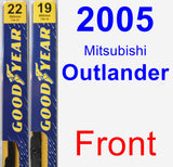 Front Wiper Blade Pack for 2005 Mitsubishi Outlander - Premium