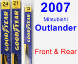 Front & Rear Wiper Blade Pack for 2007 Mitsubishi Outlander - Premium