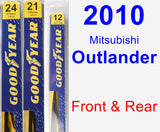 Front & Rear Wiper Blade Pack for 2010 Mitsubishi Outlander - Premium