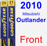 Front Wiper Blade Pack for 2010 Mitsubishi Outlander - Premium