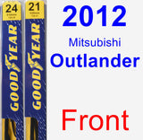 Front Wiper Blade Pack for 2012 Mitsubishi Outlander - Premium