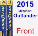 Front Wiper Blade Pack for 2015 Mitsubishi Outlander - Premium