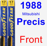 Front Wiper Blade Pack for 1988 Mitsubishi Precis - Premium