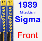 Front Wiper Blade Pack for 1989 Mitsubishi Sigma - Premium