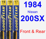 Front & Rear Wiper Blade Pack for 1984 Nissan 200SX - Premium