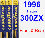 Front & Rear Wiper Blade Pack for 1996 Nissan 300ZX - Premium