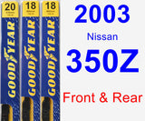 Front & Rear Wiper Blade Pack for 2003 Nissan 350Z - Premium