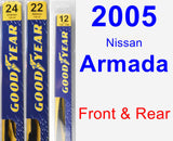 Front & Rear Wiper Blade Pack for 2005 Nissan Armada - Premium
